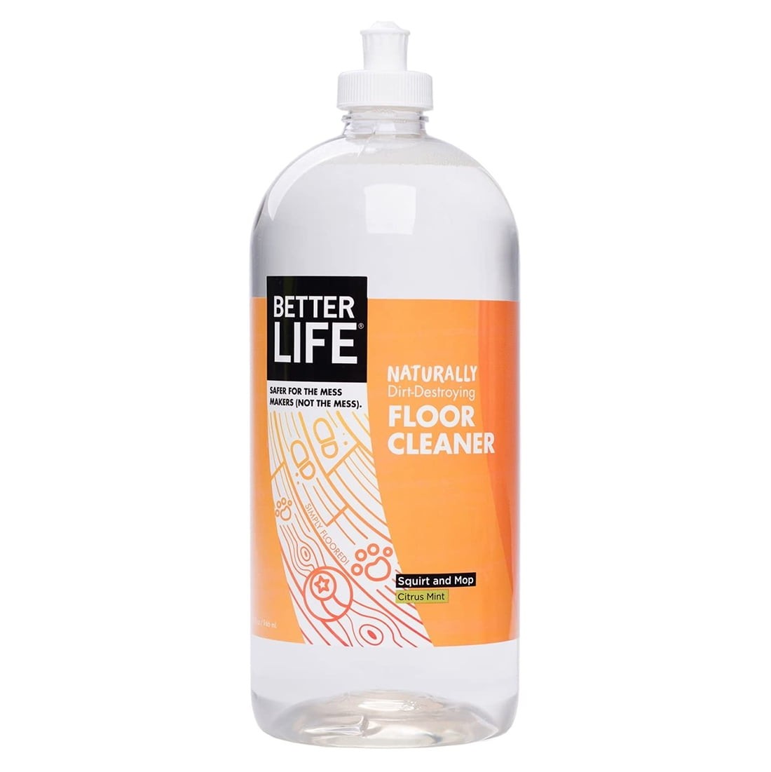 Better Life Naturally Dirt-Destroying Floor Cleaner, Ready to Use Hard Floor Spray for Homes & Offices, 32 fl oz