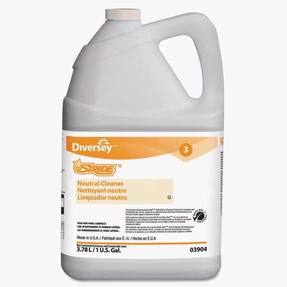 Diversey Stride Neutral Floor Cleaner Concentrate, pH Neutral Formula for Tile VCT & Finished Floors, 1 Gallon