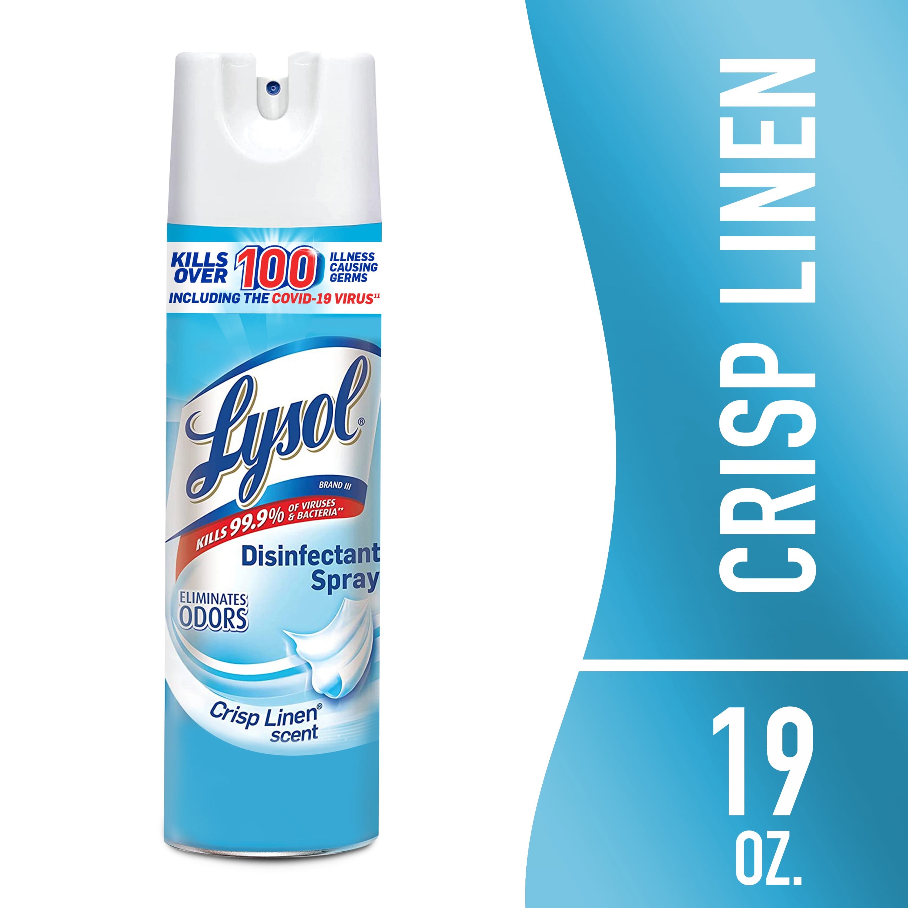 Lysol Disinfectant Spray for Desks Phones Shared Surfaces & Offices, Crisp Linen Scent, 19 oz