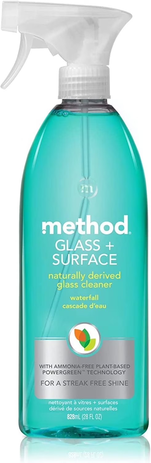 Method Glass + Surface Cleaner Spray, Ammonia-Free Streak-Free Formula for Windows Mirrors & Glass, 28 fl oz