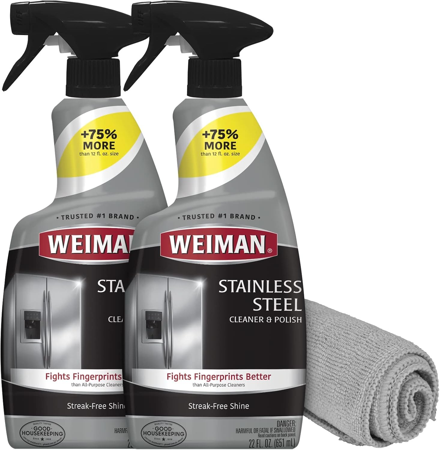 Weiman Stainless Steel Cleaner & Polish Spray for Appliances Elevators & Metal Surfaces, 16 fl oz